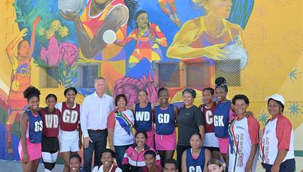Kuils River mural marks five month countdown to Netball World Cup