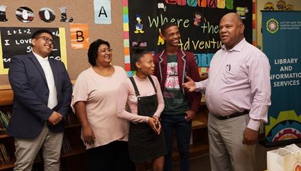Cape Town Mayor Alderman Dan Plato congratulates matriculants who credit City library for exam success